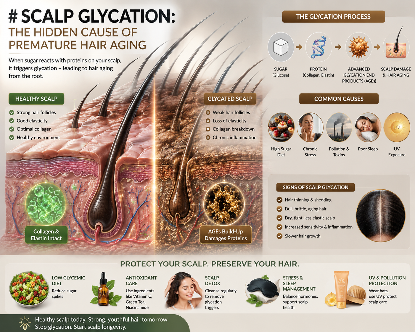 Scalp Glycation: The Hidden Cause of Premature Hair Aging