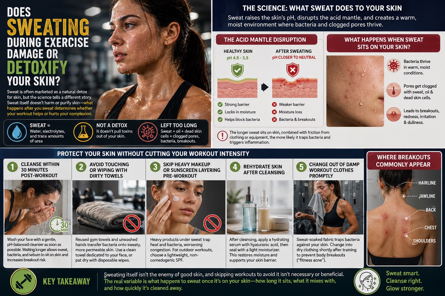 Does Sweating During Exercise Damage or Detoxify Your Skin?