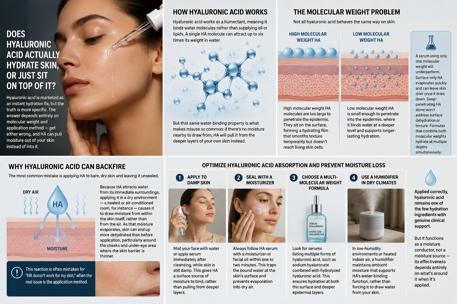 Does Hyaluronic Acid Actually Hydrate Skin, or Just Sit on Top of It?