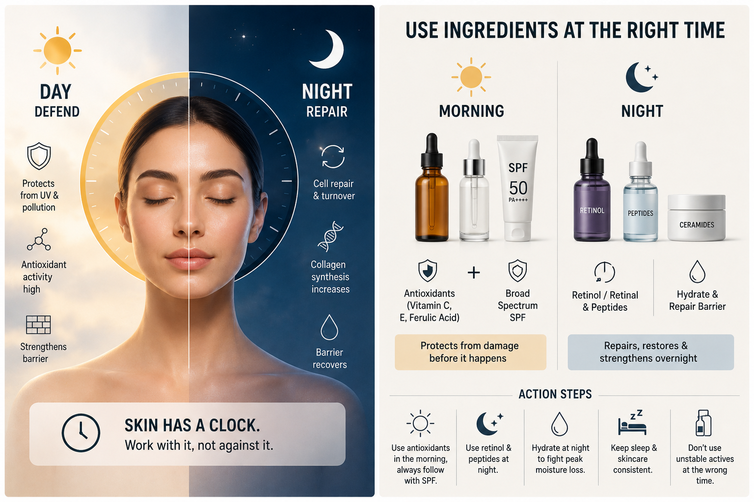Chrono-Skincare: Does Your Skin Really Need Different Products Day vs. Night?