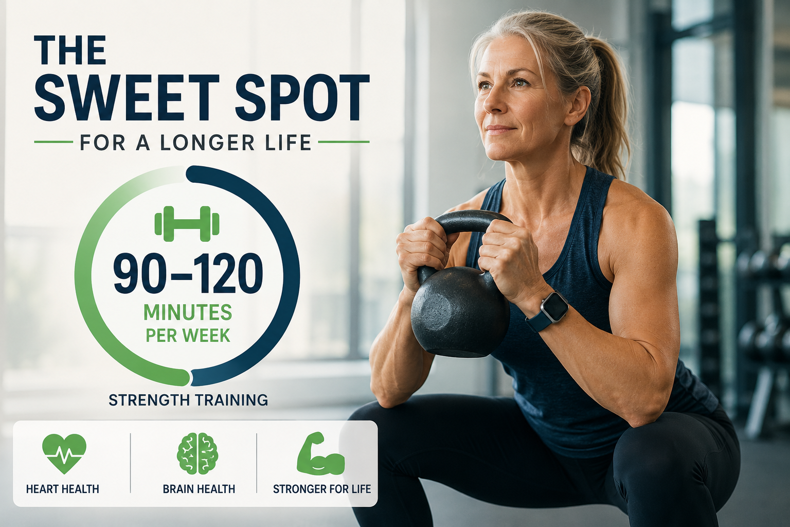 Strength Training Sweet Spot: 90–120 Minutes for Longevity
